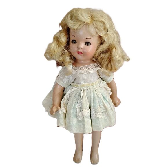 Vintage 1940s 13 Inch All Composition Sleep Eye Girl Doll - Picture 2 of 6